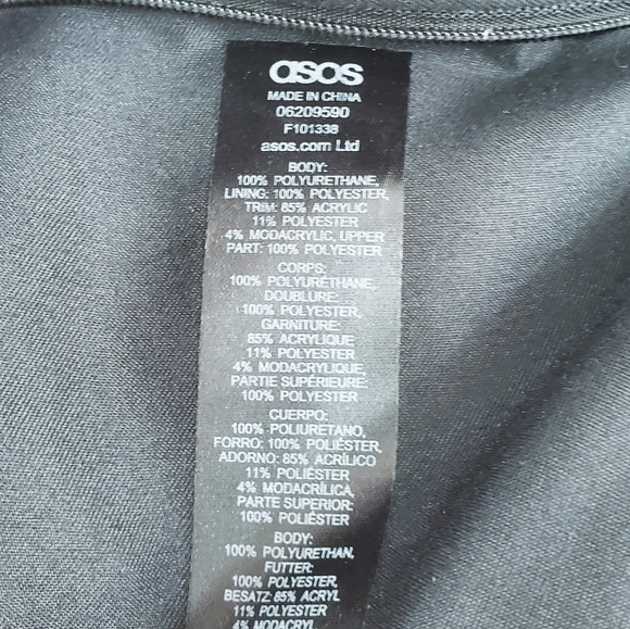 ASOS Black Satchel Vegan Leather and Faux Suede Bag Purse - Picture 11 of 11